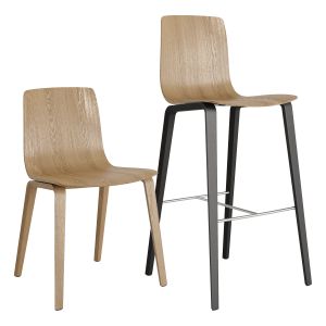 Aava 4 Wood Legs Dinner And Bar Chair By Arper