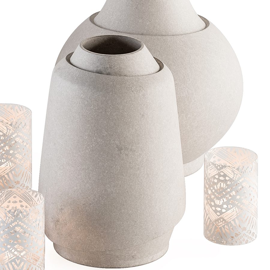 Vase And Plant Decorative Set - Set 80 3D Model for VRay, Corona | CGMood