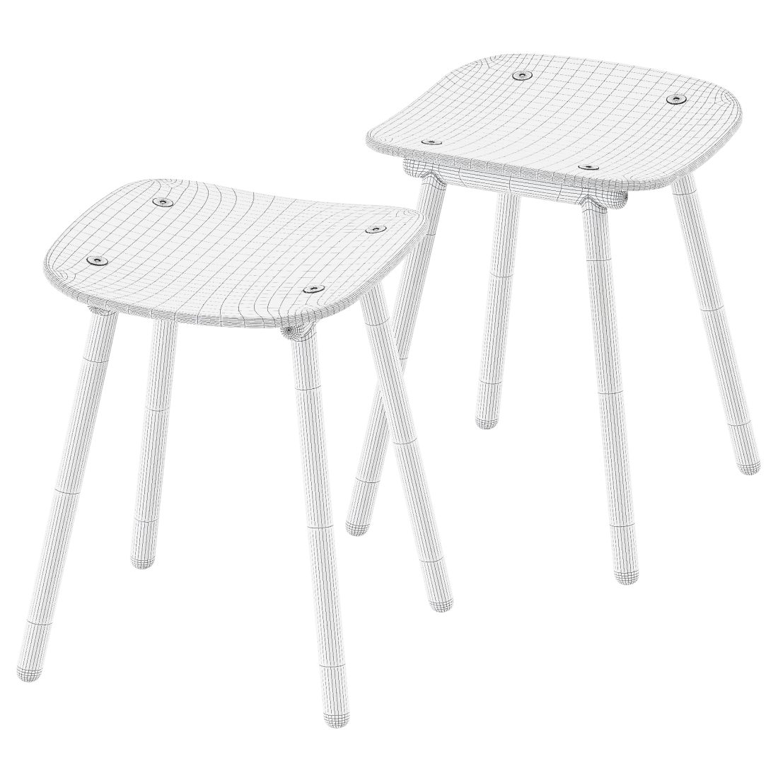 Fenster Low Stool By Designbythem - 3D Model for Corona