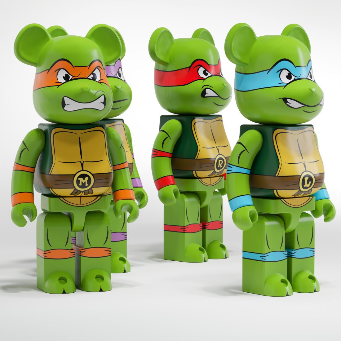 Bearbrick/ninja Turtles - 3D Model for VRay, Corona