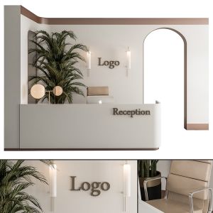 Reception Desk And Wall Decor - Office Set 239