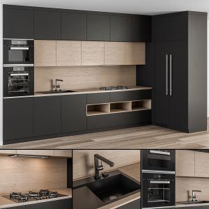 Kitchen Modern - Black And Wood Cabinets 77