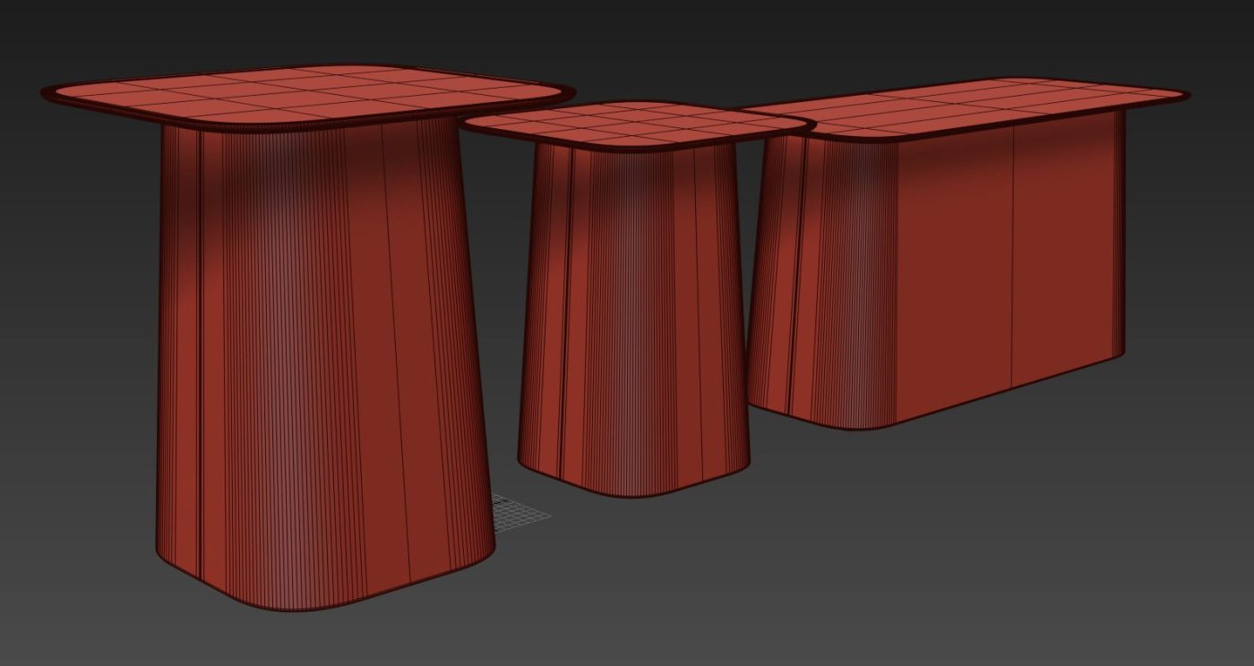 Wooden Side Tables By Vitra 3D Model for VRay | CGMood