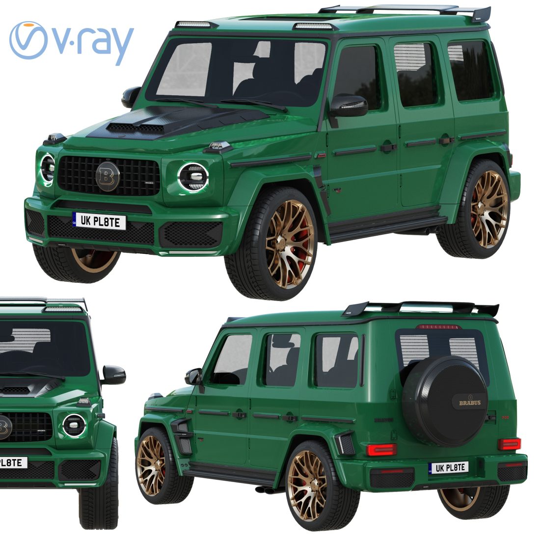 Mercedes-Benz AMG G63 BRABUS 700 WIDESTAR - 3D Model for VRay