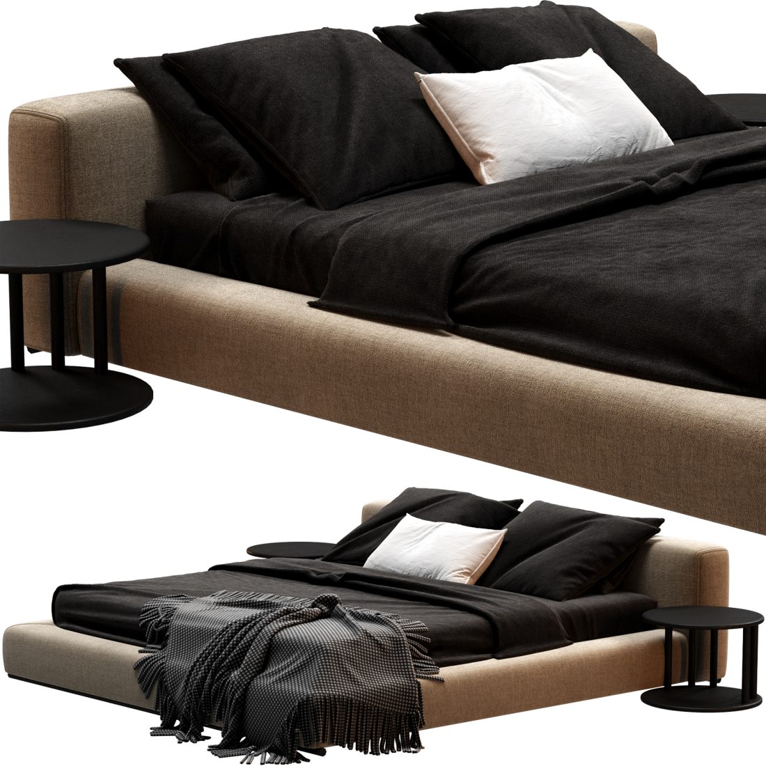 Flexform Bed Groundpiece 3D Model for Corona | CGMood