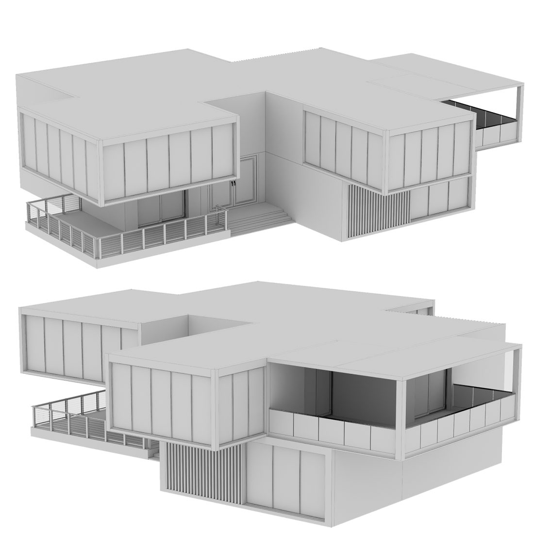 Modern House No2 - 3D Model for VRay, Corona