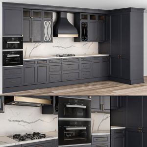 Kitchen Neoclassic - Navy Blue And Gold Set 54