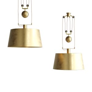 Double Rise & Fall Ceiling Light Metal Drum Shade