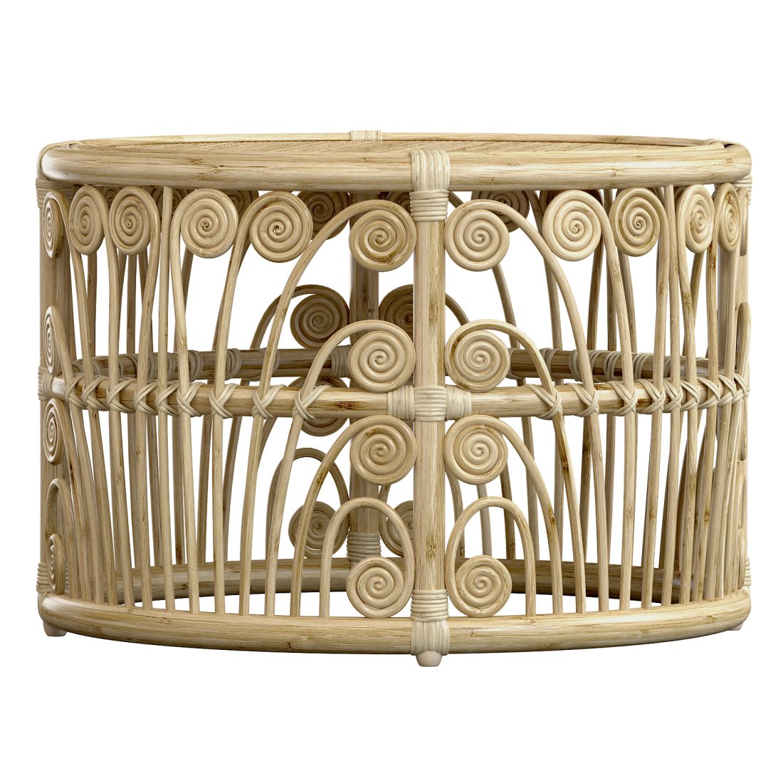 Bamboo Round Table With Rattan Tabletop 3D Model for VRay, Corona | CGMood