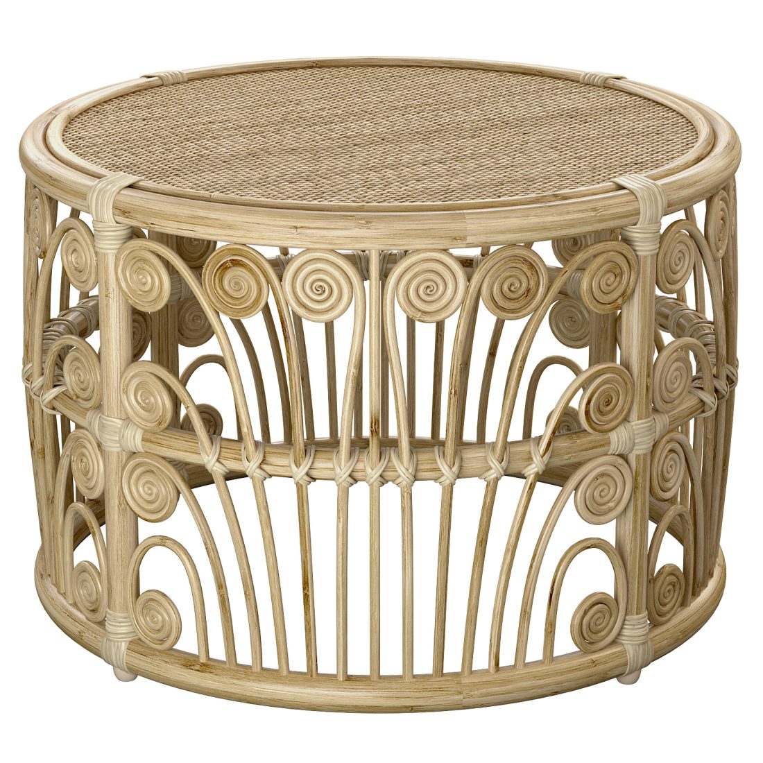 Bamboo Round Table With Rattan Tabletop 3D Model for VRay, Corona | CGMood