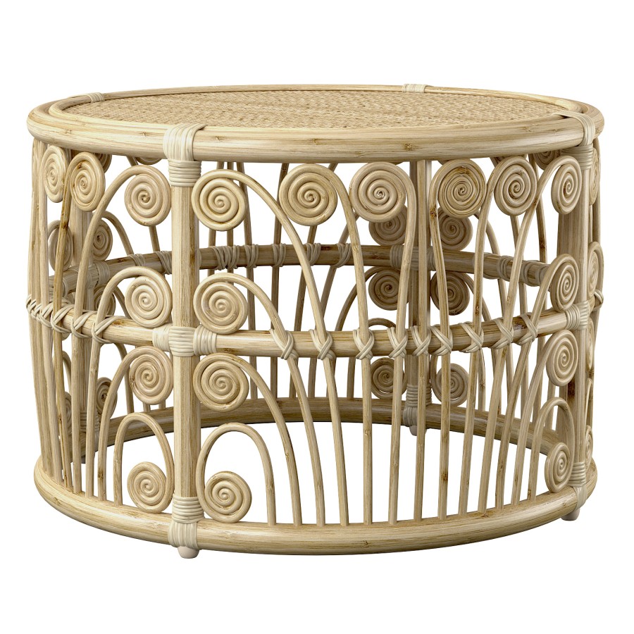 Bamboo Round Table With Rattan Tabletop 3D Model for VRay, Corona | CGMood