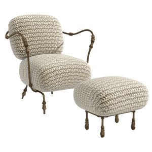 Mattia Bonetti Chaise Congo Ottoman Lounge Chair