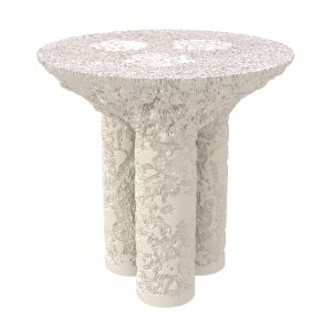 Aybar Gallery Mass White Stone Side Table