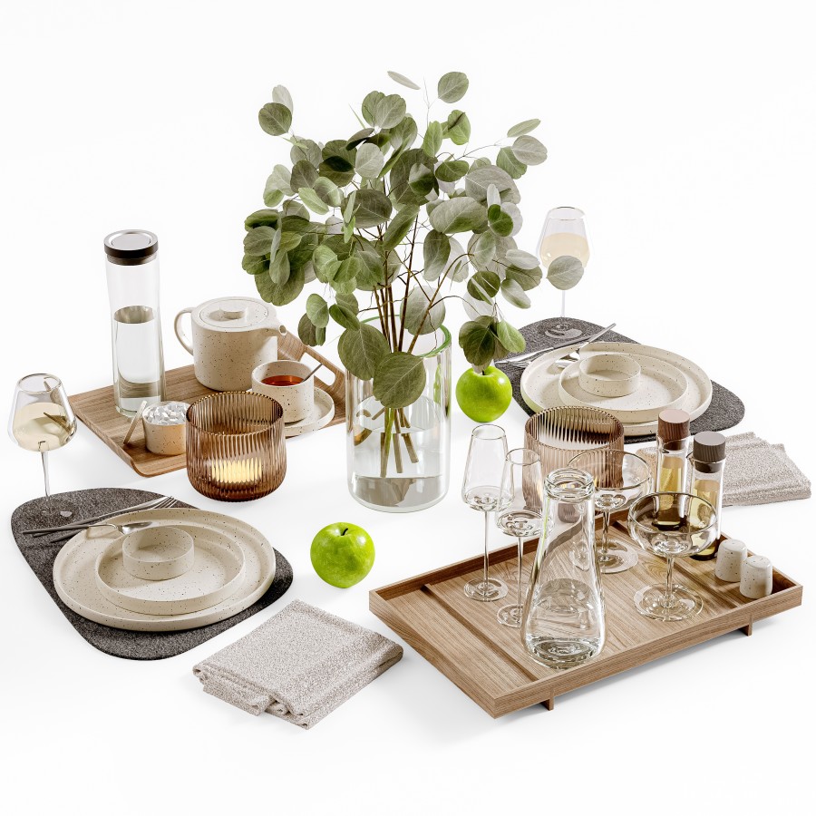 Table Ware - 3D Model for VRay, Corona