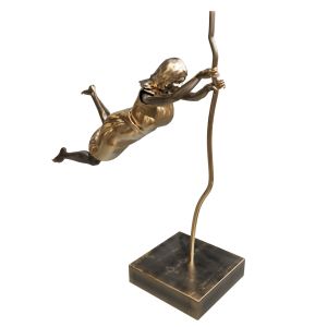 Jump Girl Golden Sculpture