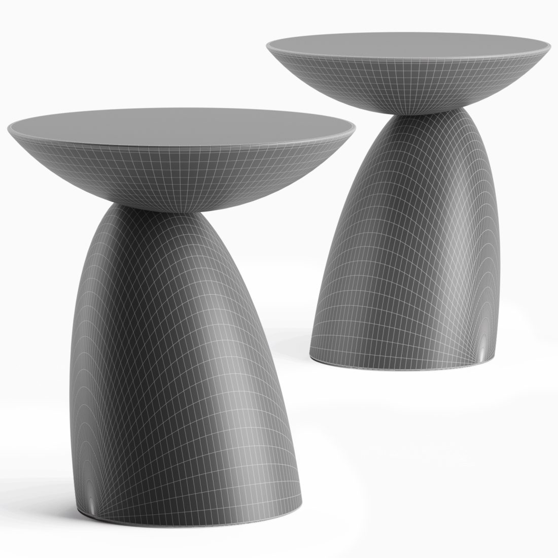 Wooden Parabel Side Tables 3D Model for Corona | CGMood
