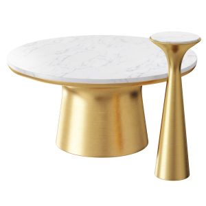 Silhouette Pedestal Drink Table And Marble Table