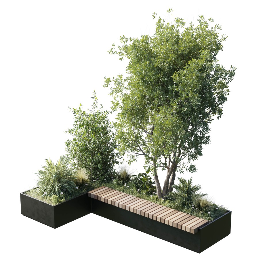 Urban Environment_urban Furniture_green Benches_pl - 3D Model for VRay ...