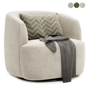 Armetta Boucle Upholstered Swivel Armchair