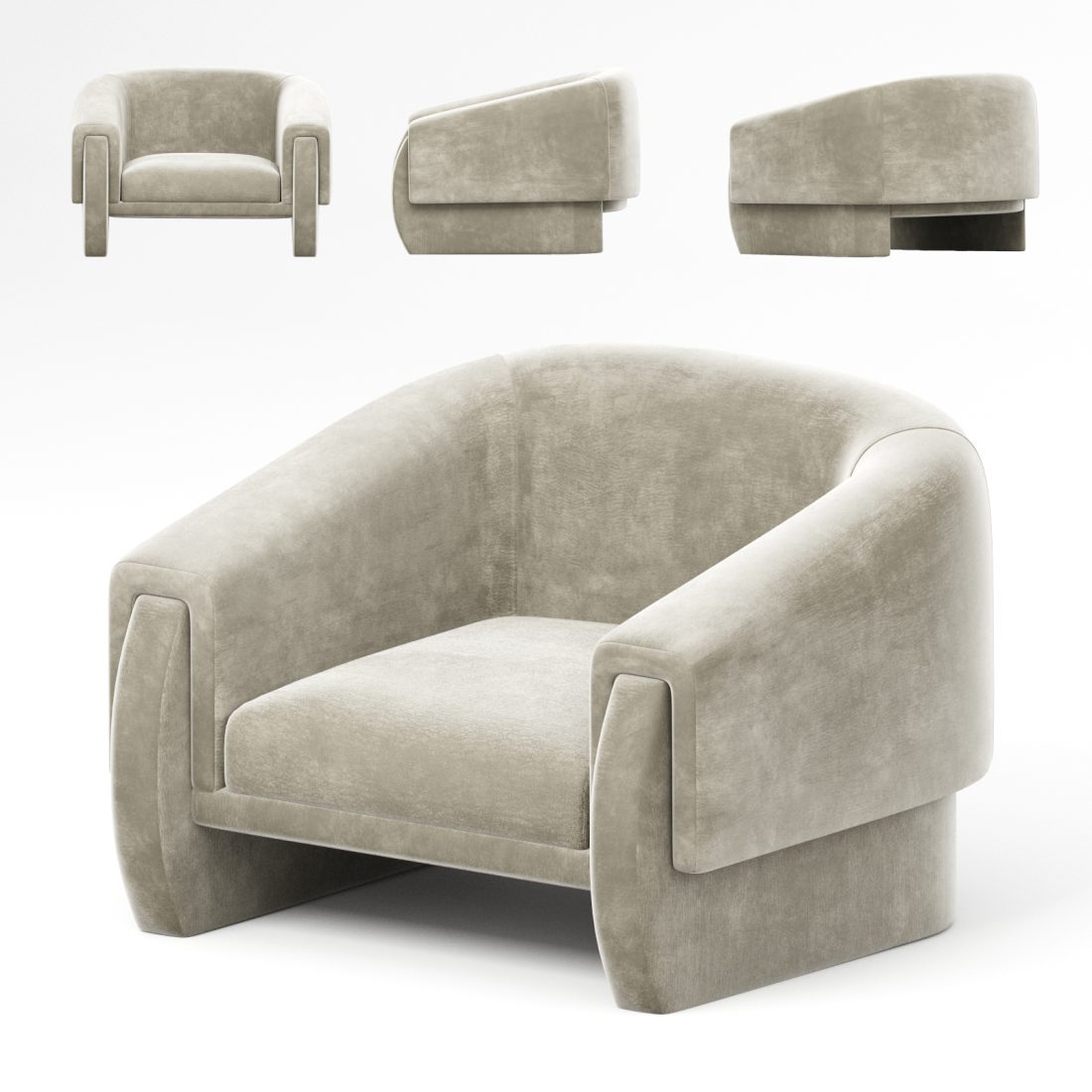 Dering Hall Luke Armchair - 3D Model for Corona