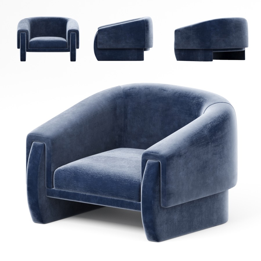 Dering Hall Luke Armchair - 3D Model for Corona