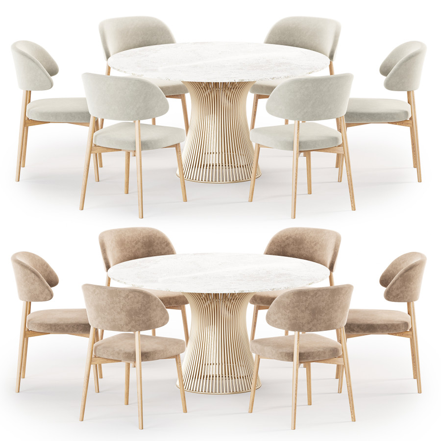 Dining Set 129 3D Model for Corona | CGMood