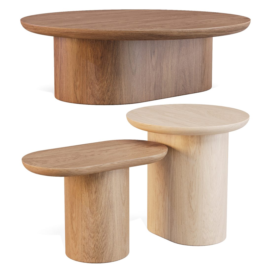 Estudiorain: Porto - Coffee And Side Tables Set 02 - 3D Model for Corona