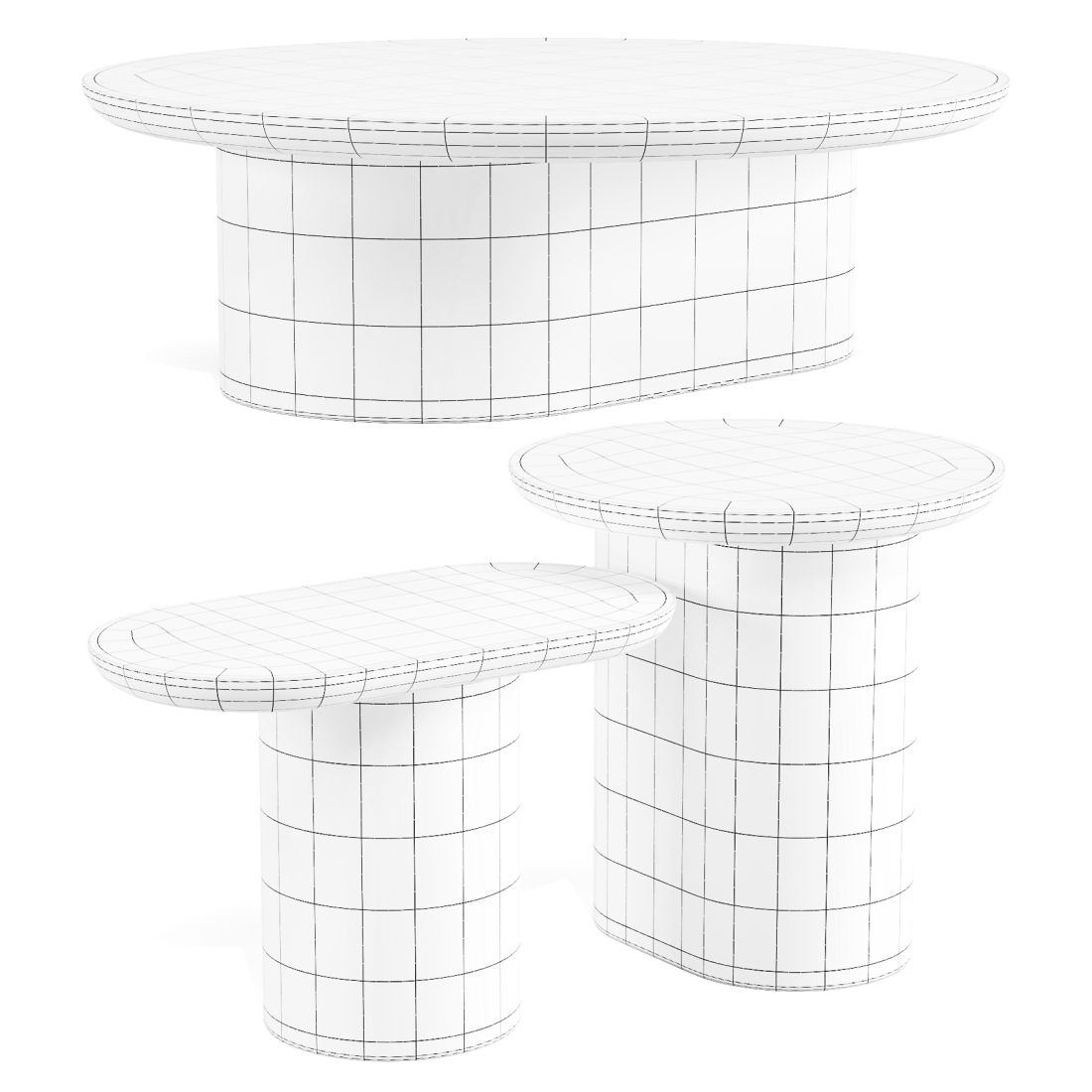 Estudiorain: Porto - Coffee And Side Tables Set 02 - 3D Model for Corona