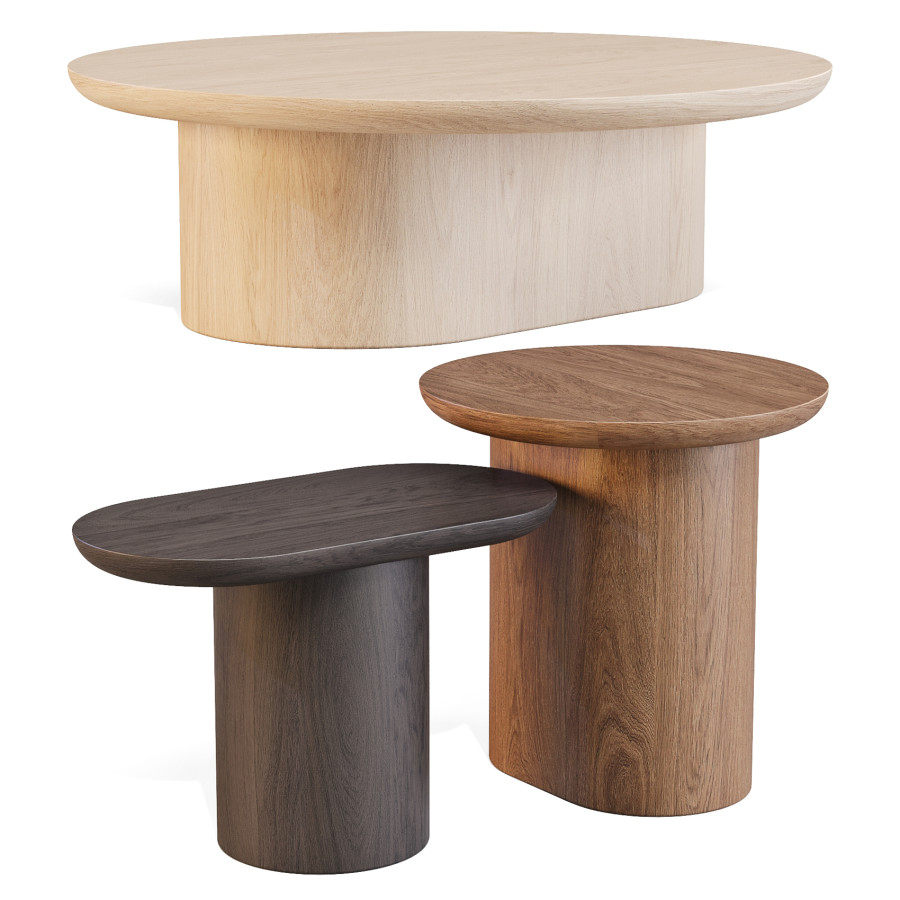 Estudiorain: Porto - Coffee And Side Tables Set 02 - 3D Model for Corona