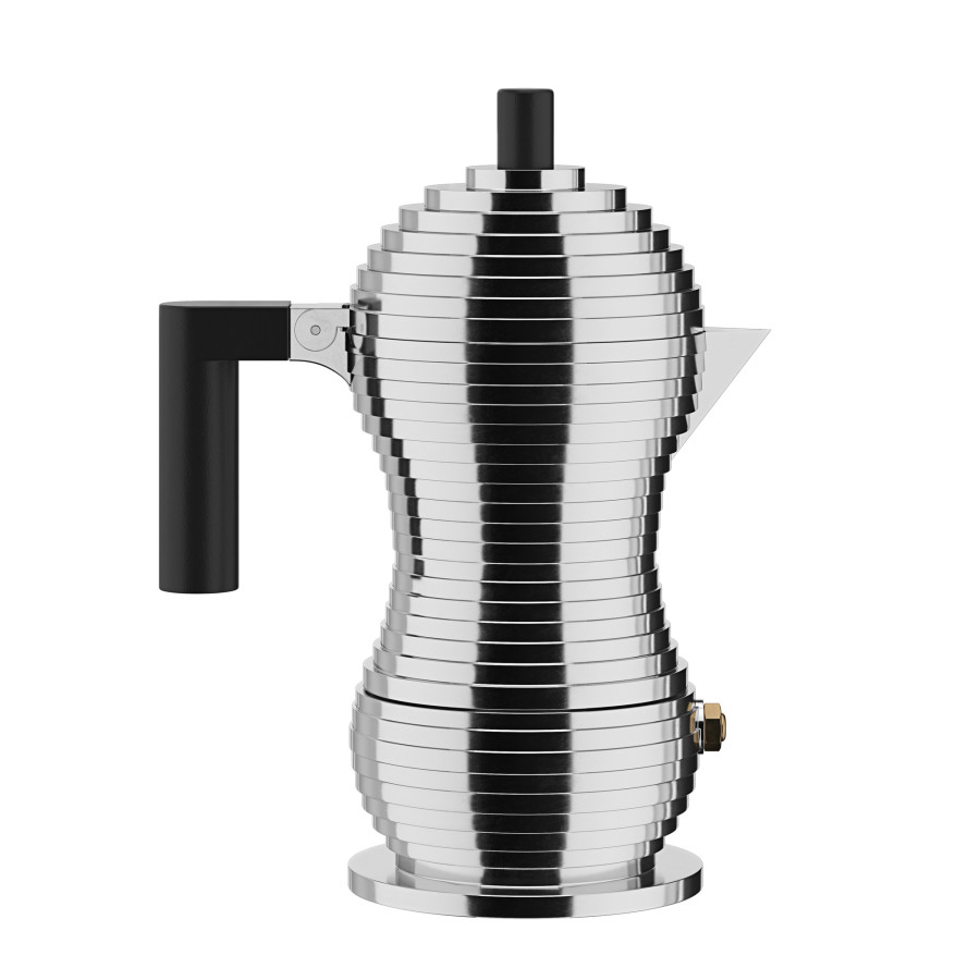 Alessi | Pulcina MDL02/6 R - Design Stovetop Coffee Maker, Cast Aluminium and PA, 6 Cups, Red : Lucchi, Michele De