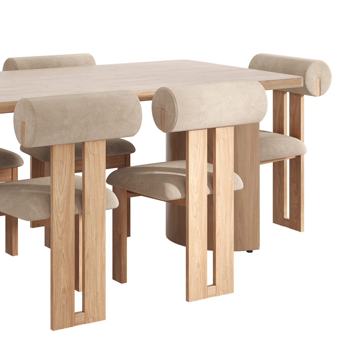 Persemre Dining Table And Dellar Chair 3D Model for VRay, Corona | CGMood