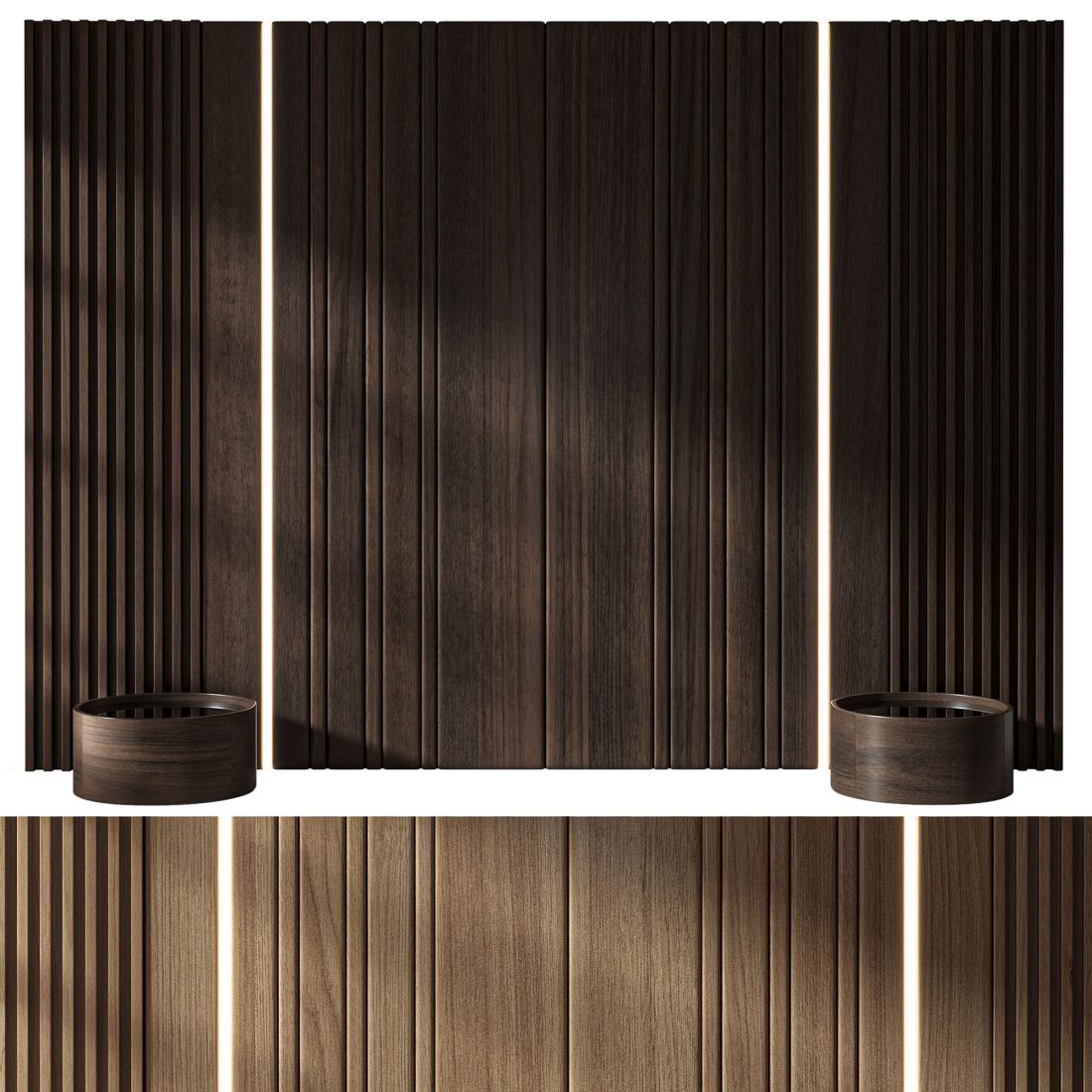 Decorative Wall Panel Composition Bedroom Set 4 3D Model for Corona ...