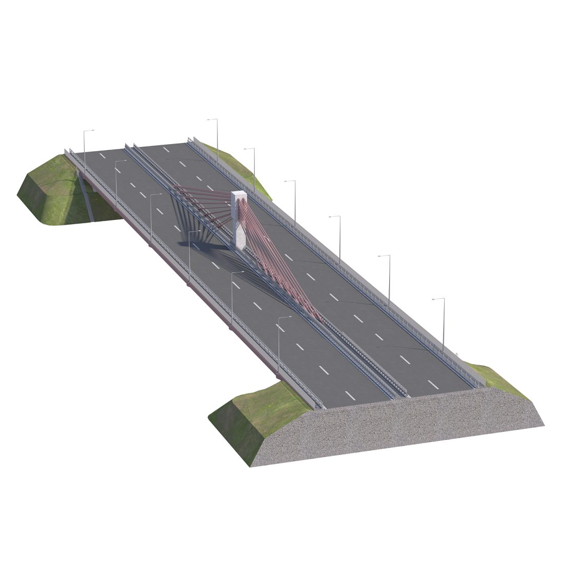 Bridge Span Suspension Structure Construction Kit - 3D Model for VRay ...