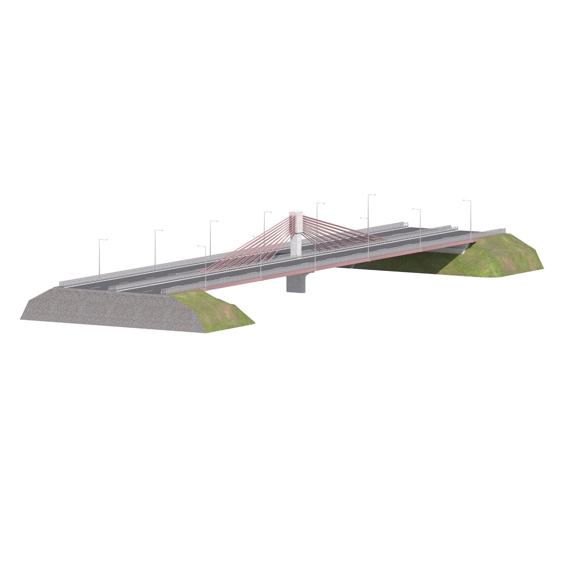 Bridge Span Suspension Structure Construction Kit - 3D Model for VRay ...