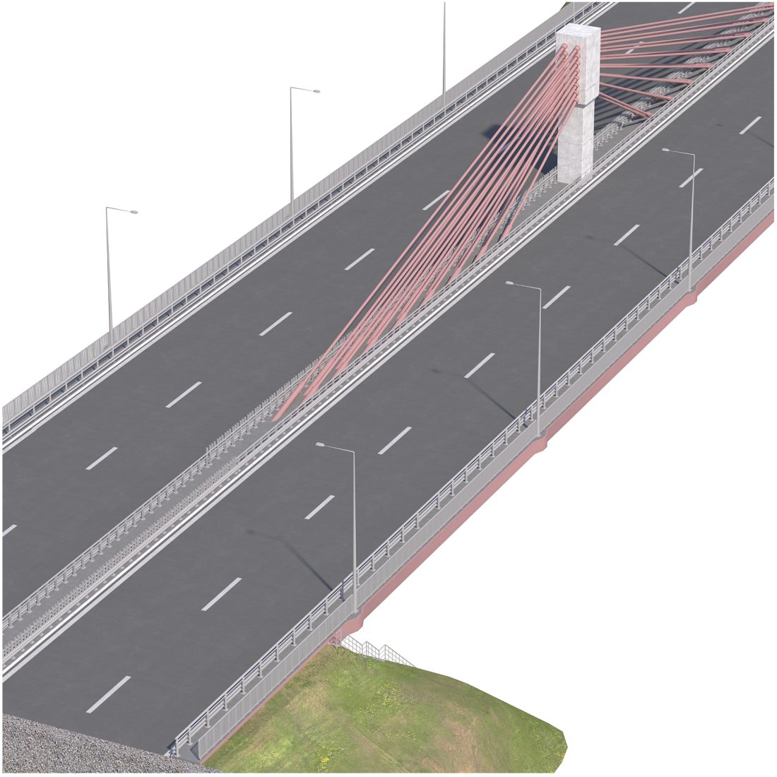 Bridge Span Suspension Structure Construction Kit - 3D Model for VRay ...