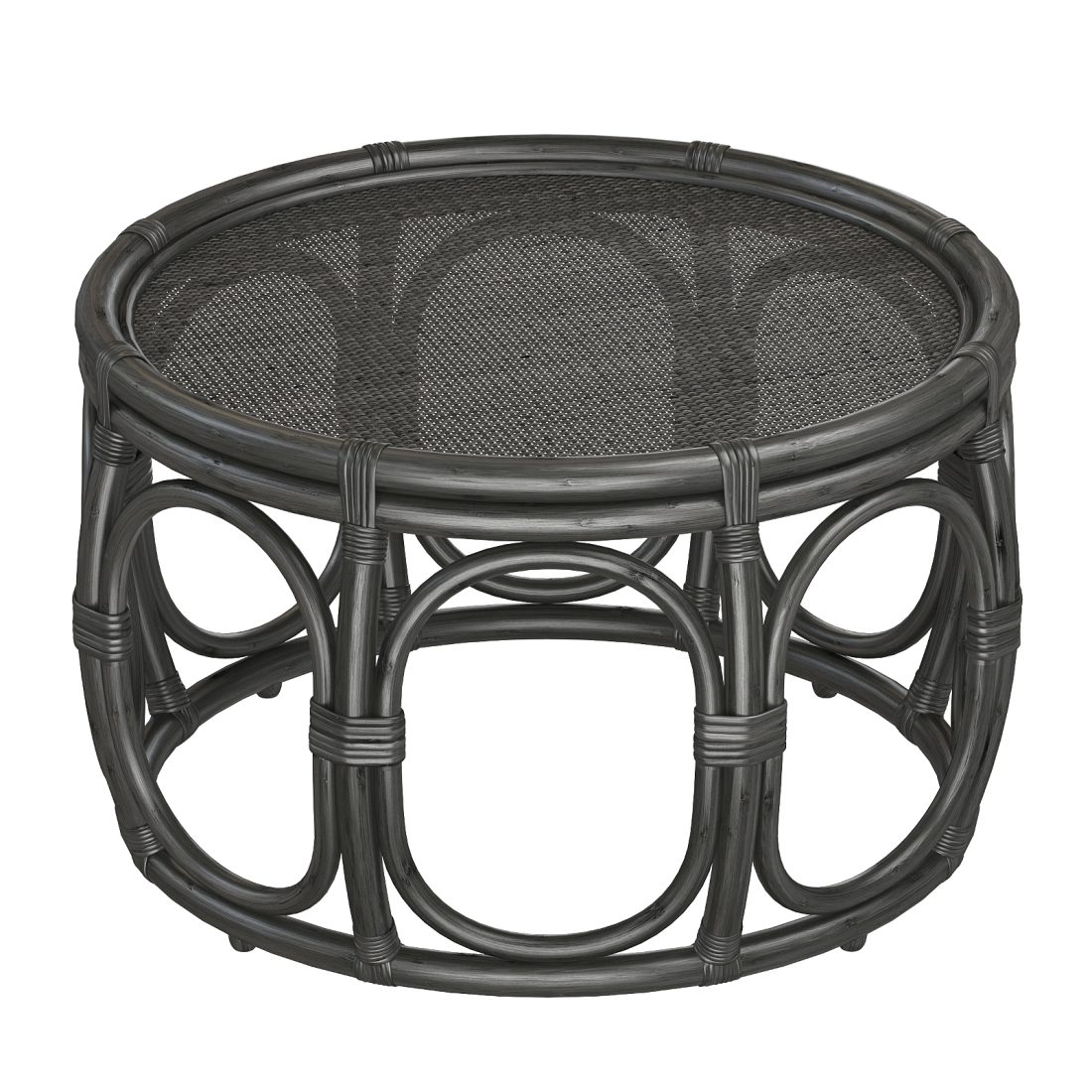 Black Round Wicker Rattan Bamboo Table 3D Model for VRay, Corona | CGMood