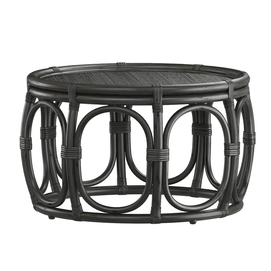 Black Round Wicker Rattan Bamboo Table 3D Model for VRay, Corona | CGMood
