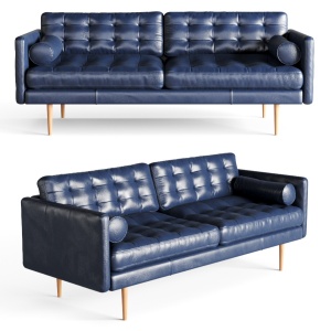 Monroe Mid-century Leather Sofa