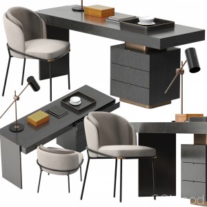  Carson Desk Fil Noir Chair Set