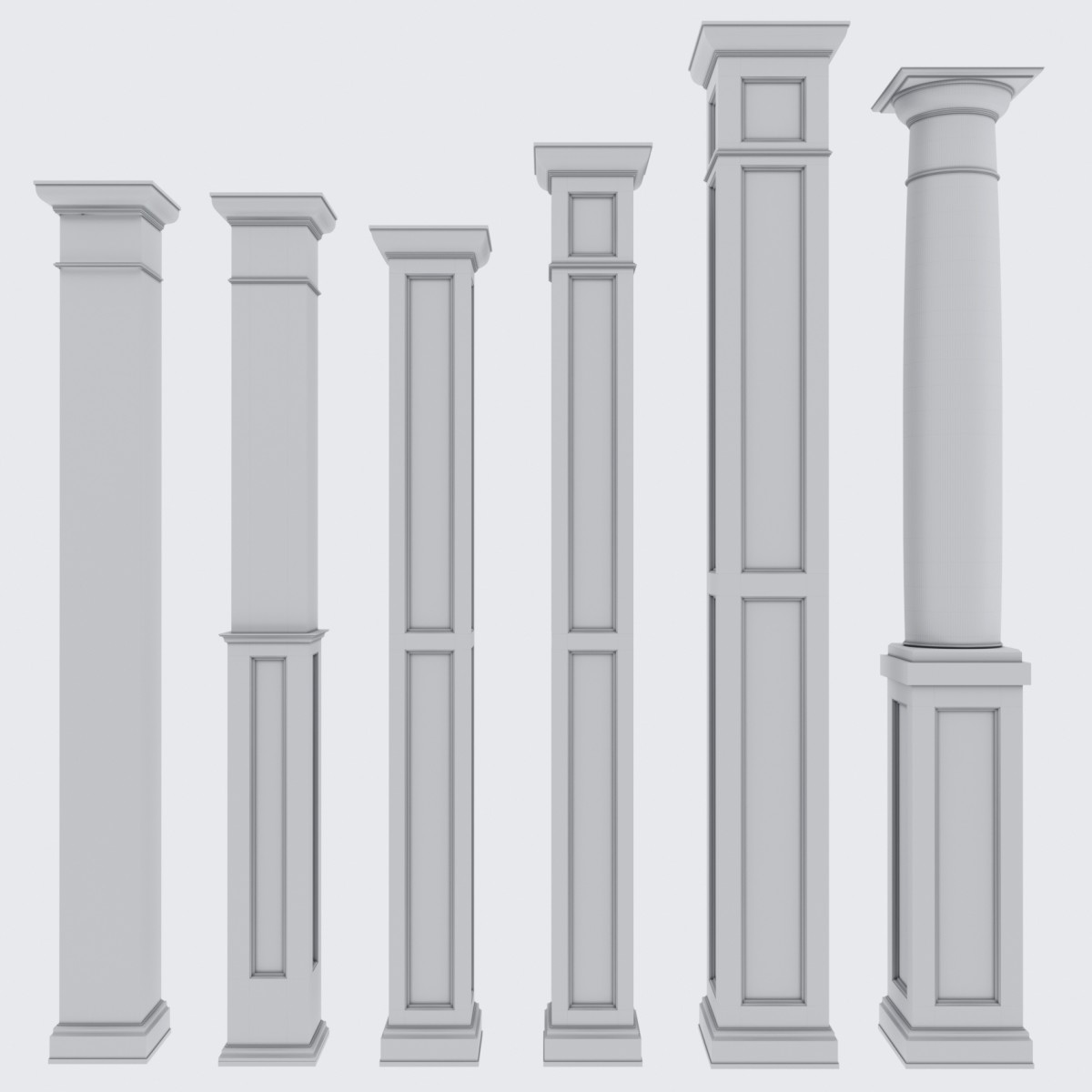 Wooden Columns 3D Model for Corona | CGMood