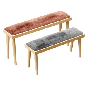 Sheepskin Solid Wood Bench