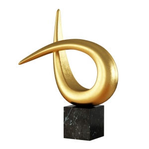 Modern Table Sculpture Gold Black