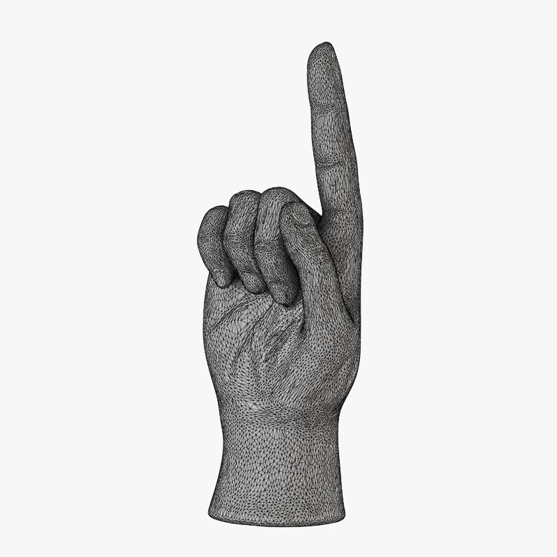 Gold Figurine Hand - 3D Model for VRay