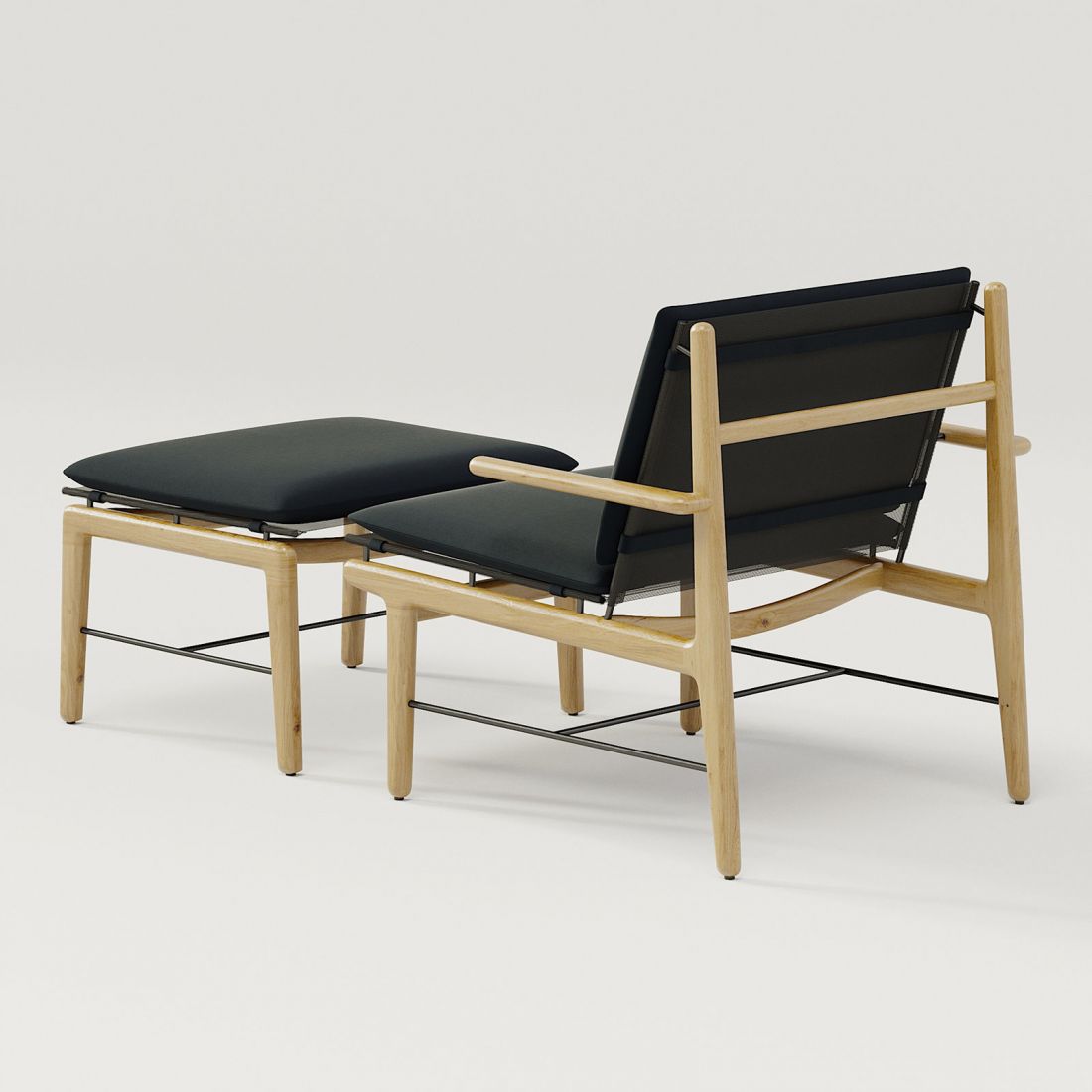 Dwr Outdoor Finn Lounge Chair + Ottoman - 3D Model for Corona