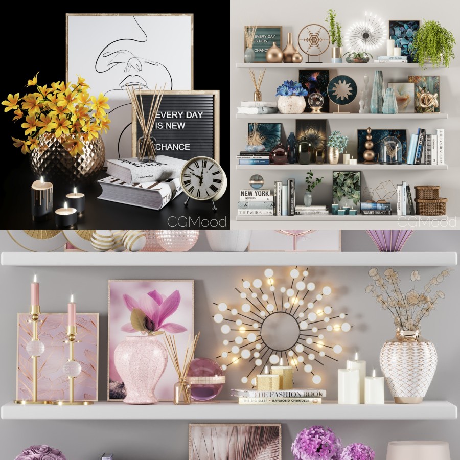 Decorative Set02 3D Model for Corona | CGMood