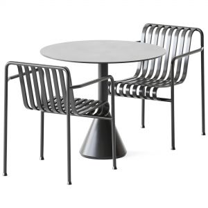 Palissade Cone Table D90 And Palissade Dining Armc