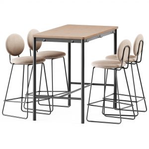 Tommaryd Wooden Table By Ikea And Gemma Bar Chair