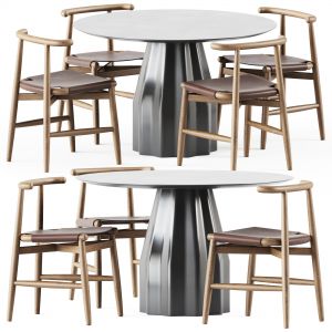 Burin Table D120 By Viccarbe And Chair Emilia Kuoi
