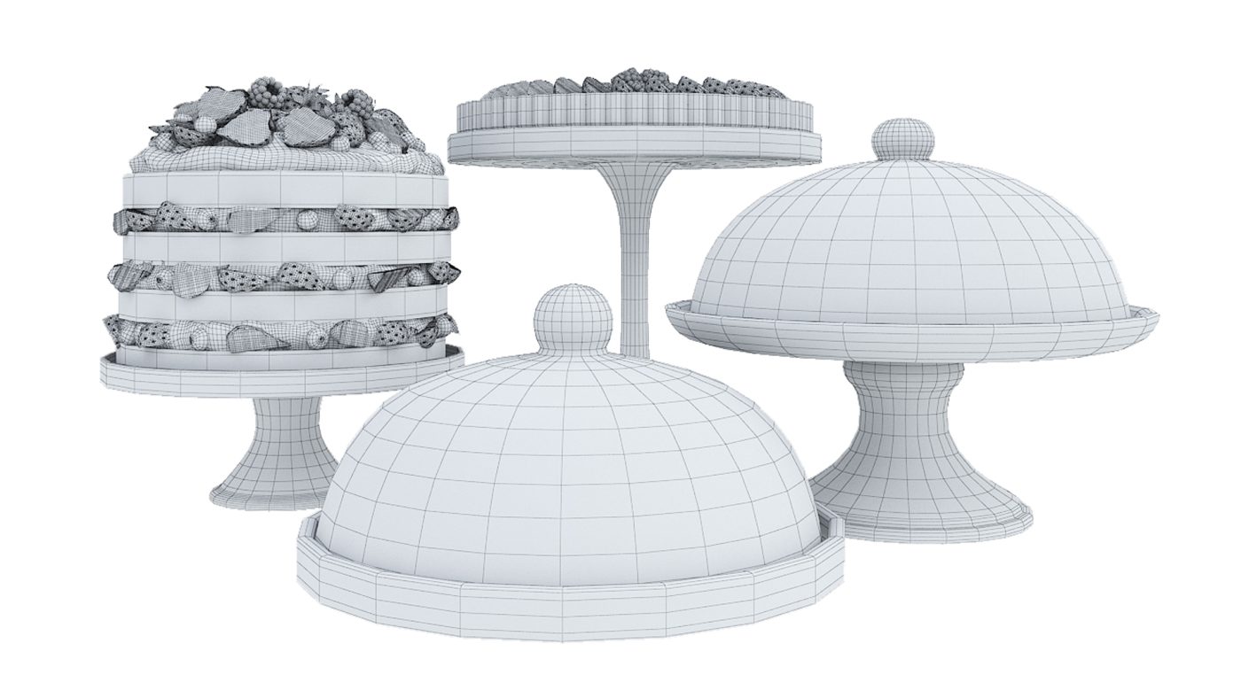 Open Cake File Fruit Berry Cake Collection 3D Model for VRay, Corona | CGMood