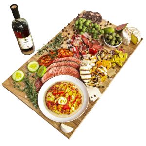 Tray With Grilled Vegetables And Wine 5